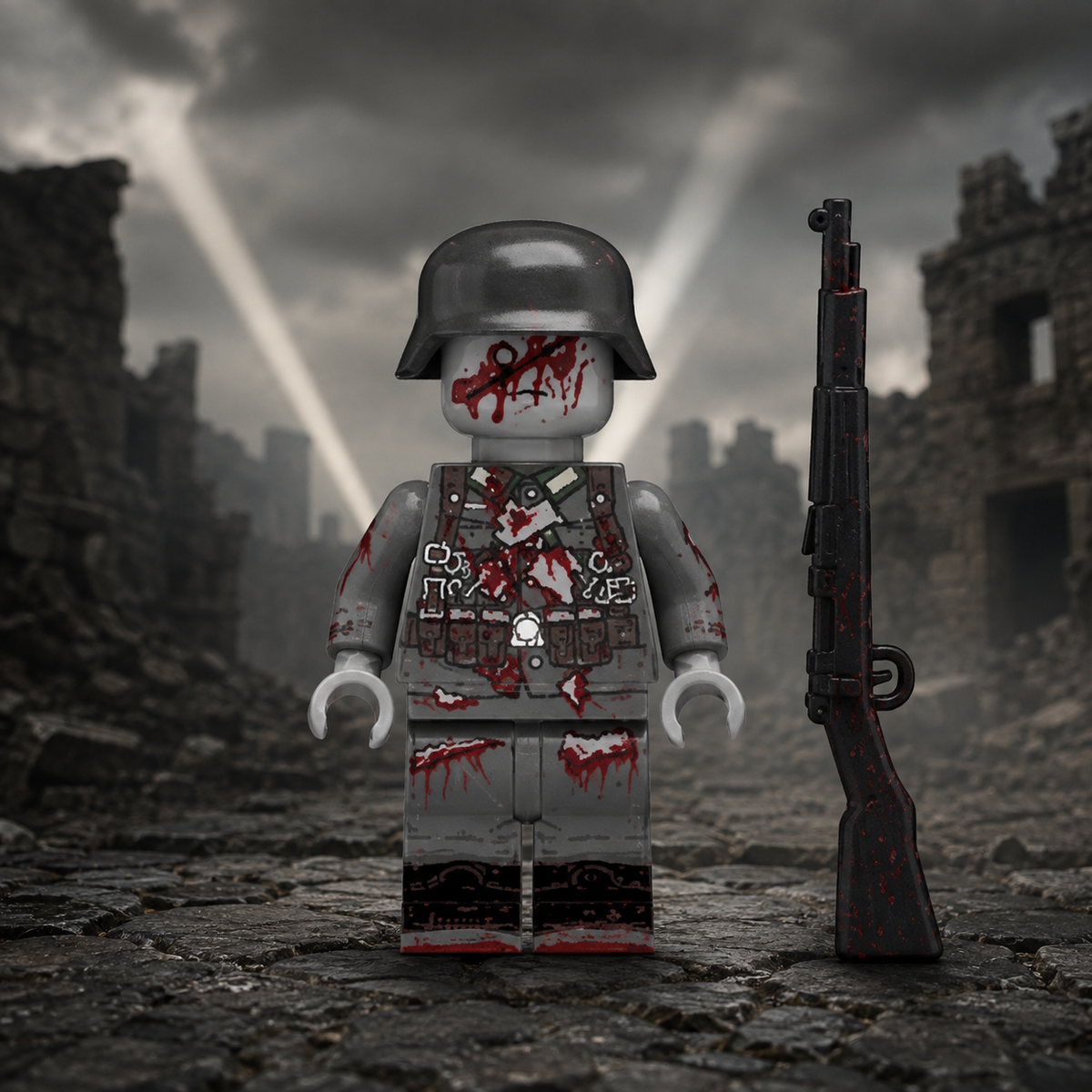 WWII zombie soldier undead brick minifigure