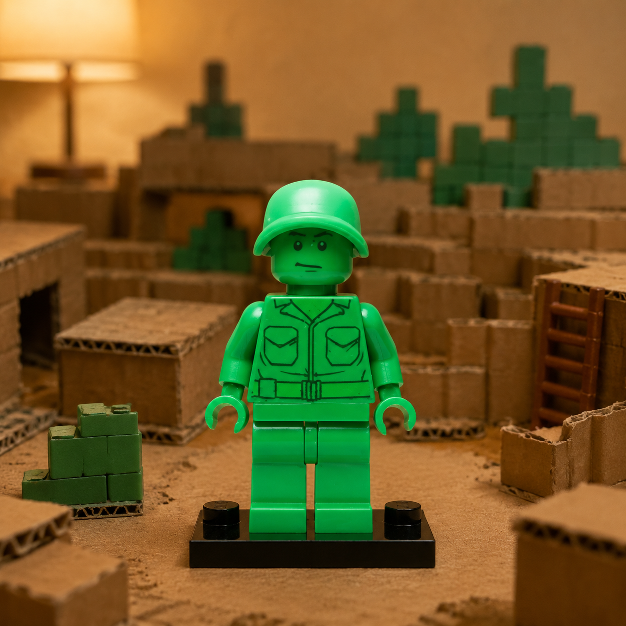 Green Toy Soldier Horror Brick Minifigure