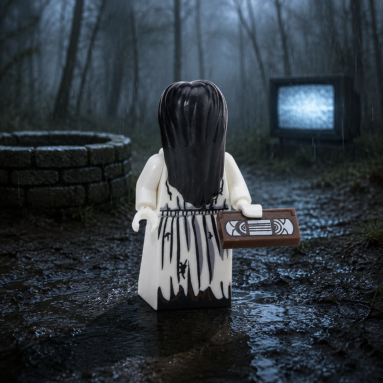 Samara Morgan – The Ring Horror Brick Minifigure
