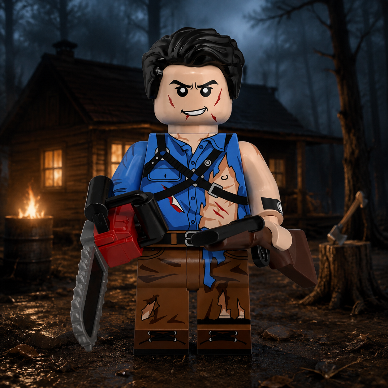 Ash – Evil Dead Horror Brick Minifigure