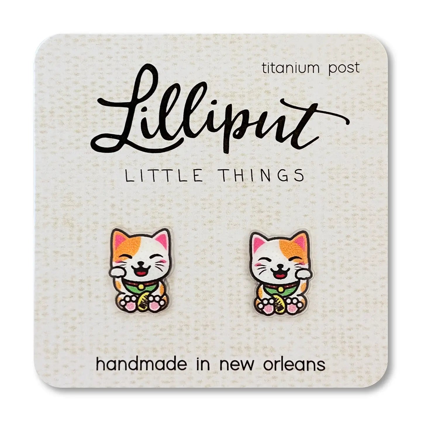 Lucky Cat Lilliput Little Things stud earrings
