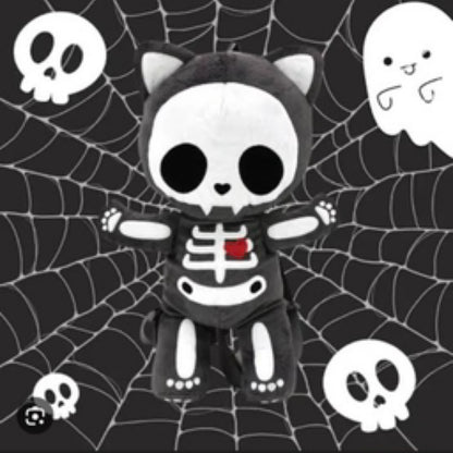 Skeleton Cat Plush Backpack