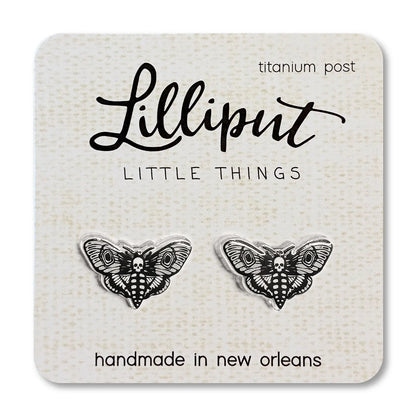 Death Head Moth Lilliput Little Things stud earrings