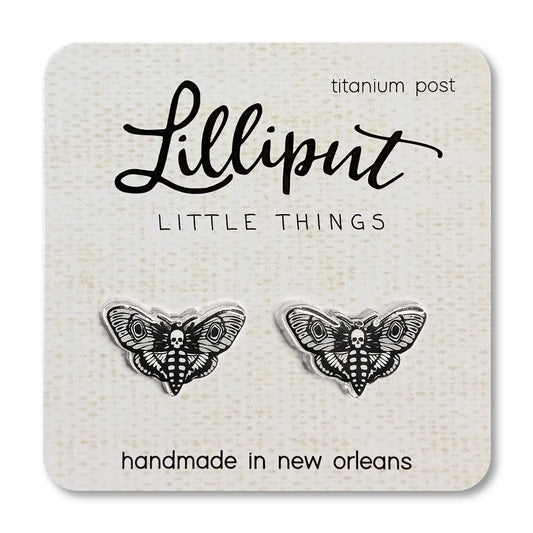 Death Head Moth Lilliput Little Things stud earrings