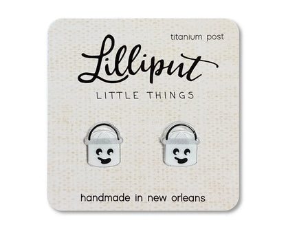 Retro Ghost Bucket Lilliput Little Things stud earrings