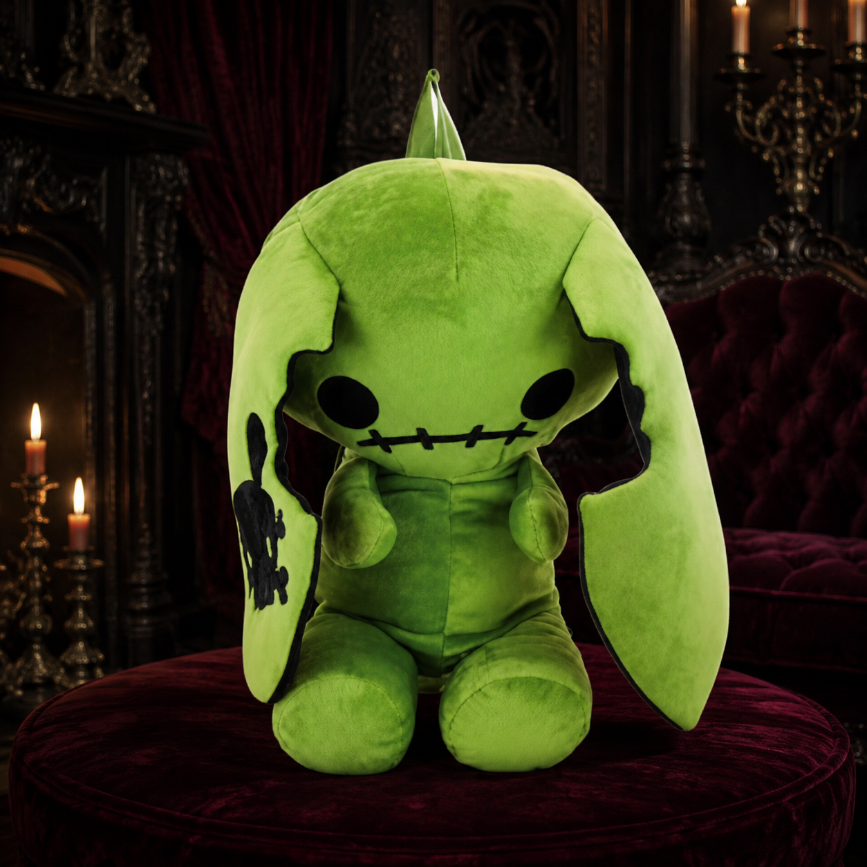 Green Naughty Bunny Stuffed Backpack