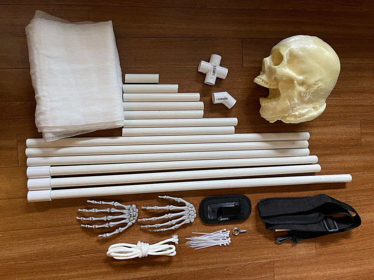 Puppet Ghost Prop, Hanging Decoration, Creepy Halloween Spirit, Haunted House Decor, Spooky Gothic Figure DIY kit Skeleton White