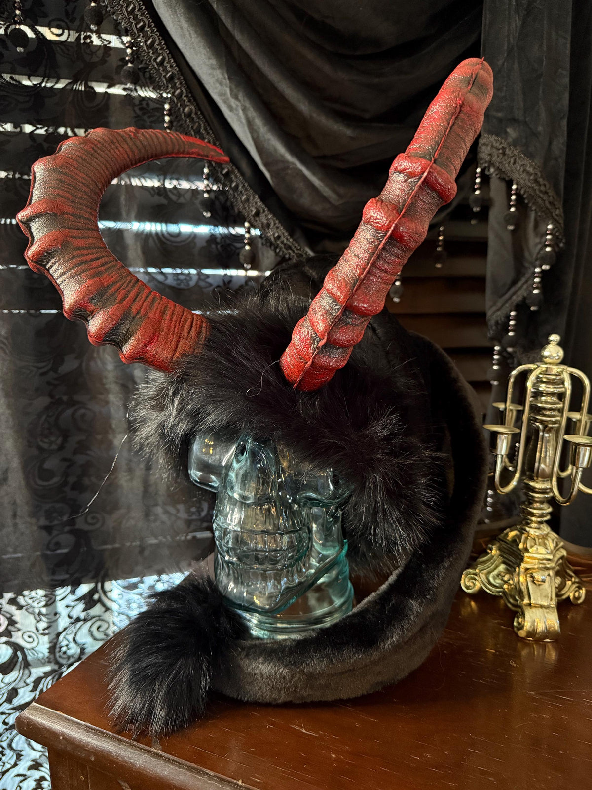 Krampus horned hat Large Red horns