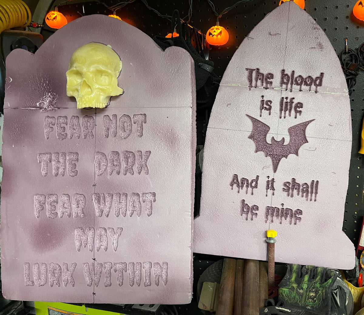 DIY Foam Tombstone Blank with PVC Core | Halloween Yard Cemetery Prop | Carvable Custom Epitaph
