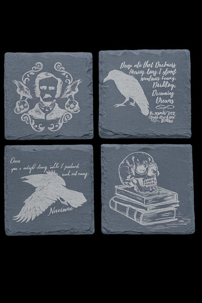 Edgar Allan Poe slate coasters