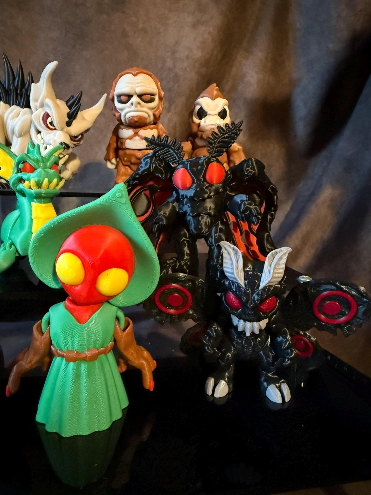Cryptid Collector Bundle Gift Set | Bigfoot Mothman Chupacabra Figures, Stickers & Pins | Gothic Gift