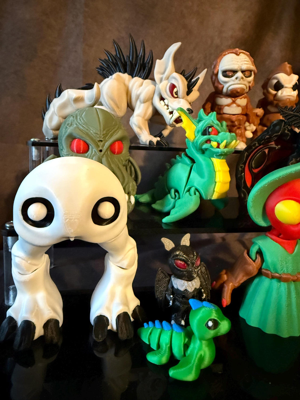 Cryptid Collector Bundle Gift Set | Bigfoot Mothman Chupacabra Figures, Stickers & Pins | Gothic Gift