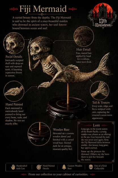 Handmade Fiji Mermaid Relic: Gothic Oddity Display