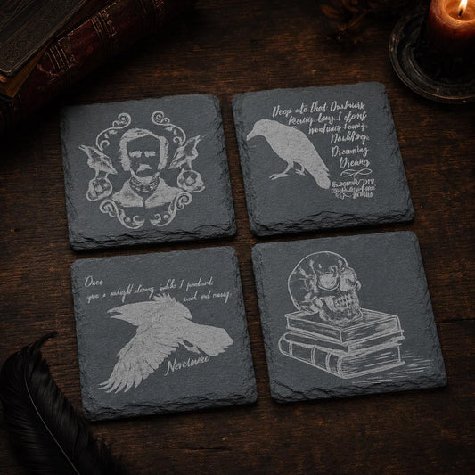 Edgar Allan Poe slate coasters