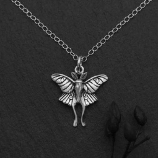Sterling Silver Luna Moth Necklace