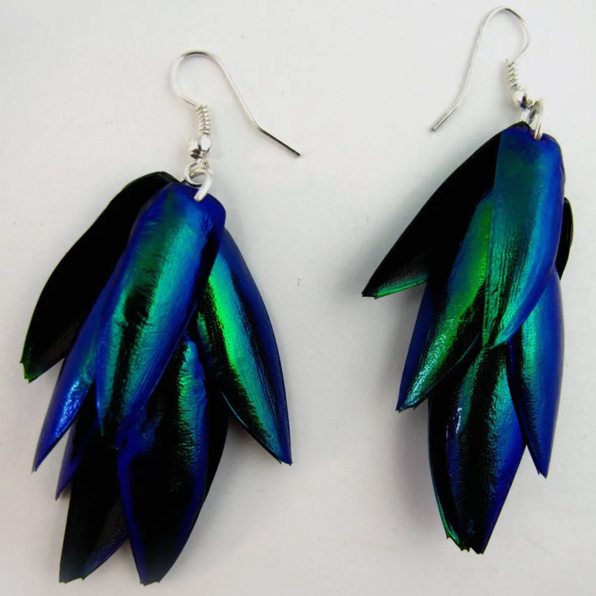 Real Emerald Jewel Beetle Wing Earrings