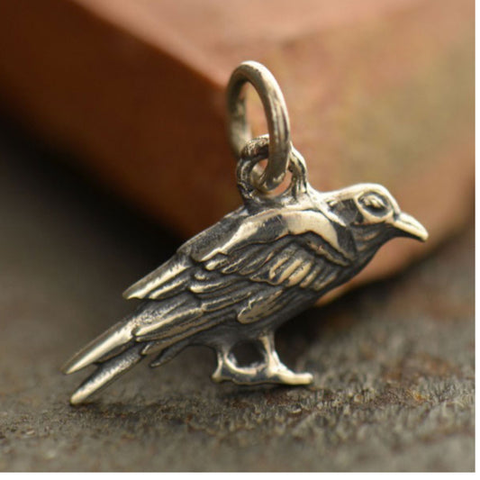 Sterling Silver Raven Charm - N.D.