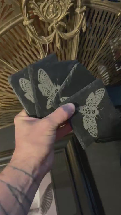 Edgar Allan Poe slate coasters