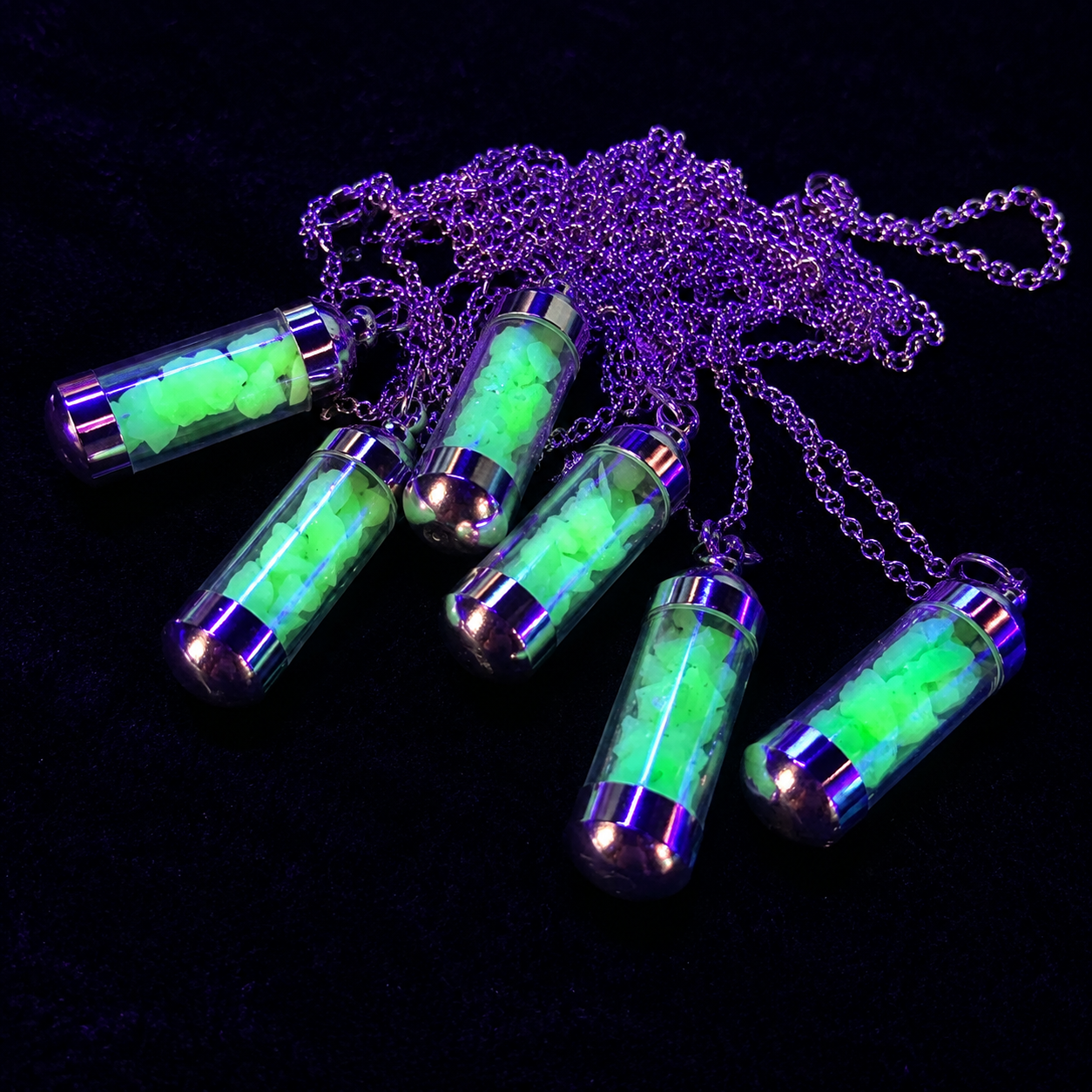 Vaseline Uranium Glass Vial Necklace